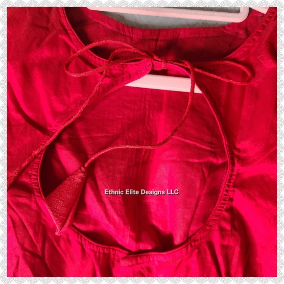 New Red and blue rain drop sequins embroidered handmade saree/lehenga blouse - Picture 5 of 8